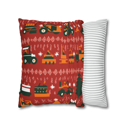 Construction Trucks Pillowcase, Kids Tractors Farm Pillow Red Pillow Cover    - HolidayShoppingFinds