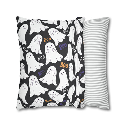 BOO Ghost Decorative Pillowcase Halloween Ghost Spooky Sofa Pillow B&W    - HolidayShoppingFinds