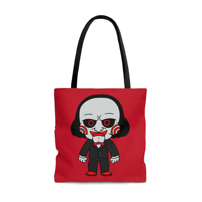 Saw Jigsaw Tote Bag, Halloween Horror Movie Fan Red Bag, Choose Wisely, Trick ot Treat Bag Large   - HolidayShoppingFinds