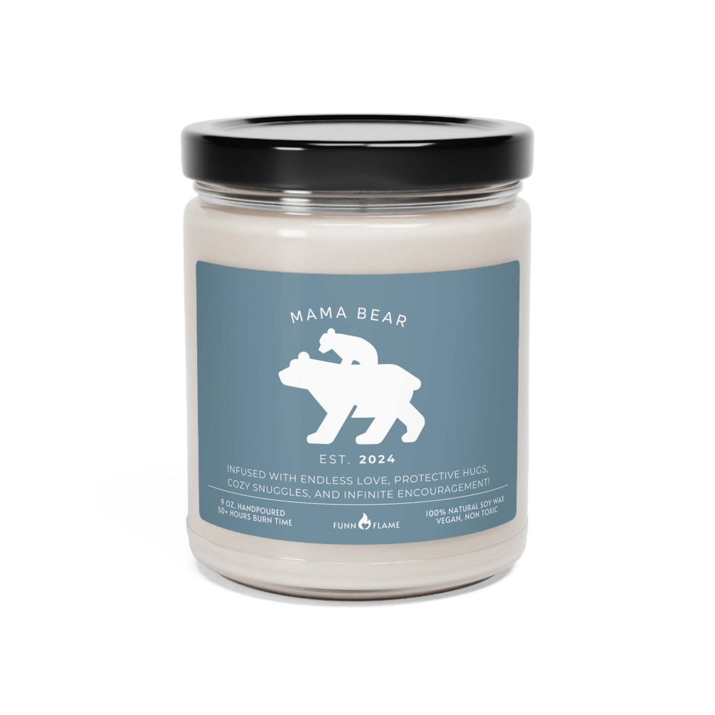 Mama Bear Candle, Personalized Gift For Mom, Scented Candle Blue, 100% Vegan Soy Wax Candle Eco-Friendly Long-Lasting Candle Christmas Warmth 9oz  - HolidayShoppingFinds