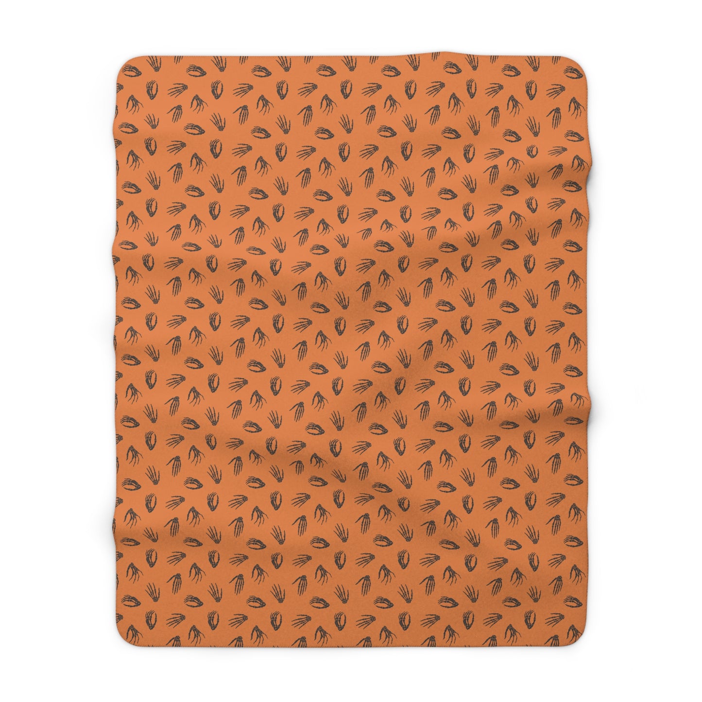 Skeleton Hands Sherpa Fleece Blanket, Halloween Throw Blanket Orange    - HolidayShoppingFinds