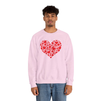 Double Heart Valentines Day Sweatshirt, Heart Sweatshirt Womens Mens    - HolidayShoppingFinds