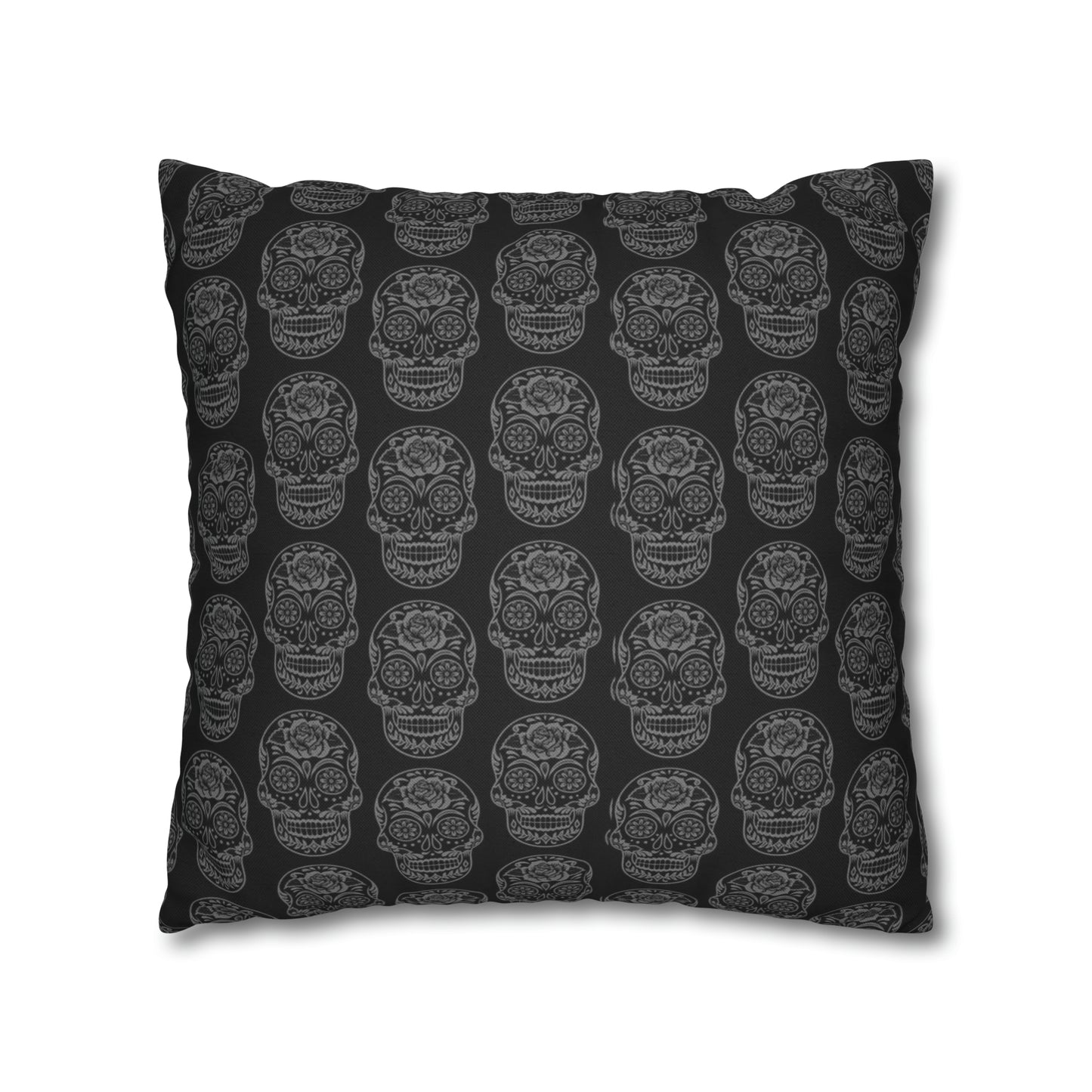 Sugar Skull Pillowcase, Day of the Dead Pillow, Dia De Los Muertos Pillow, Black Gothic Pillow, 2-Sided Square Pillow Cover    - HolidayShoppingFinds