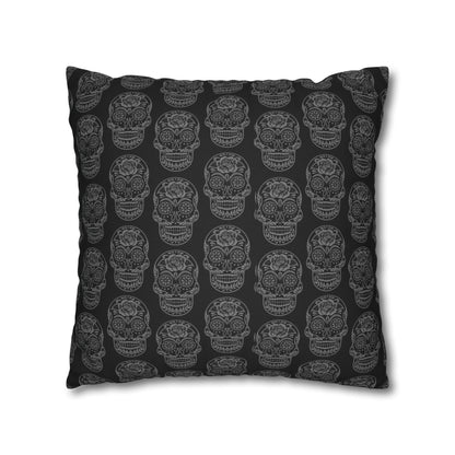 Sugar Skull Pillowcase, Day of the Dead Pillow, Dia De Los Muertos Pillow, Black Gothic Pillow, 2-Sided Square Pillow Cover    - HolidayShoppingFinds