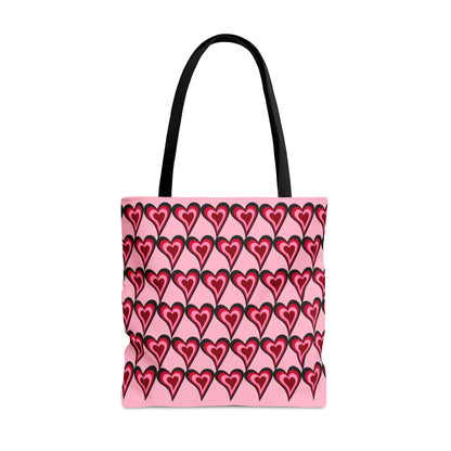 Big Red & Pink Hearts Pattern Pink Hand Tote Bag - Valentine's Gift Large   - HolidayShoppingFinds