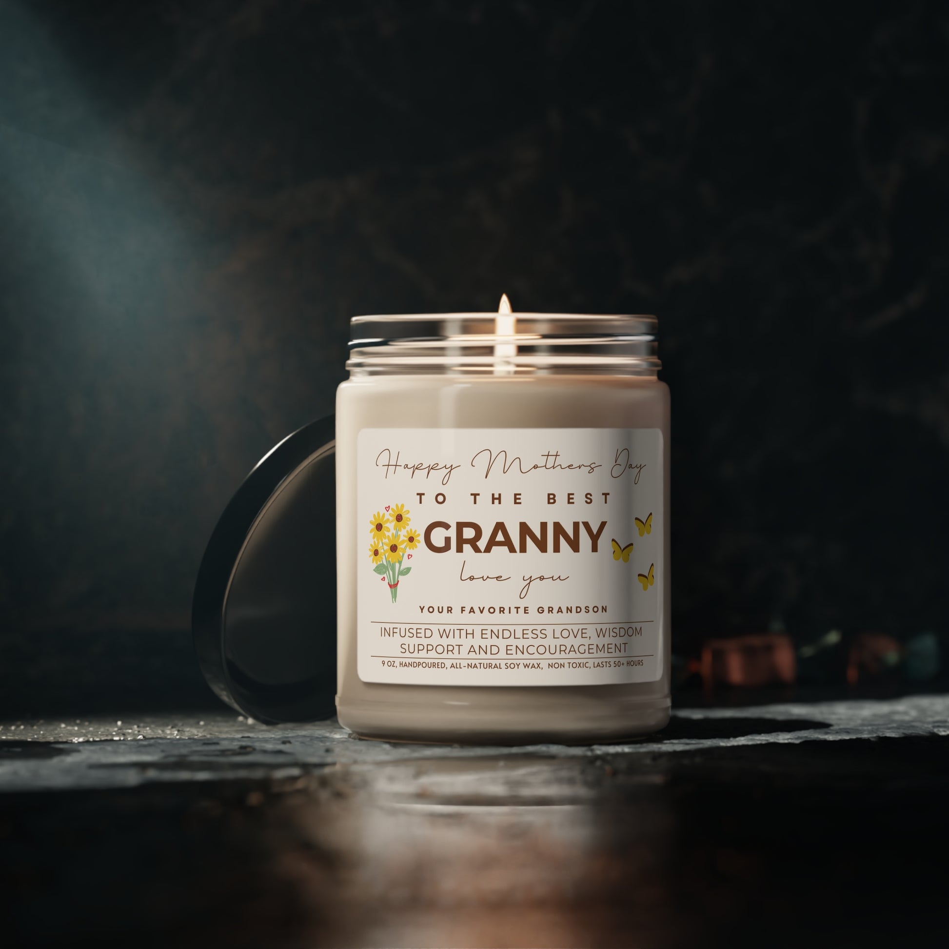 Personalized Happy Mother's Day Candle for Grandma, Custom Gift for Grandmother, To The Best Granny Grammie Nana Nona Abuela Gift (B)    - HolidayShoppingFinds