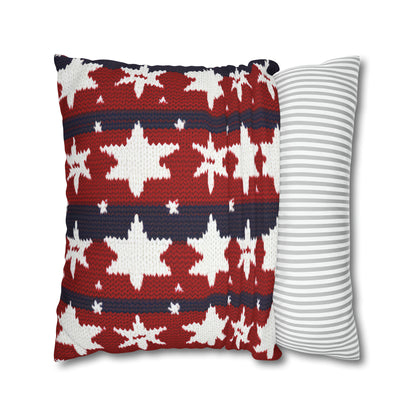 Patriotic Pillowcase American Flag Accent Square Pillow USA Red White & Blue Veterans 4th of July Memorial Day Home Decor    - HolidayShoppingFinds