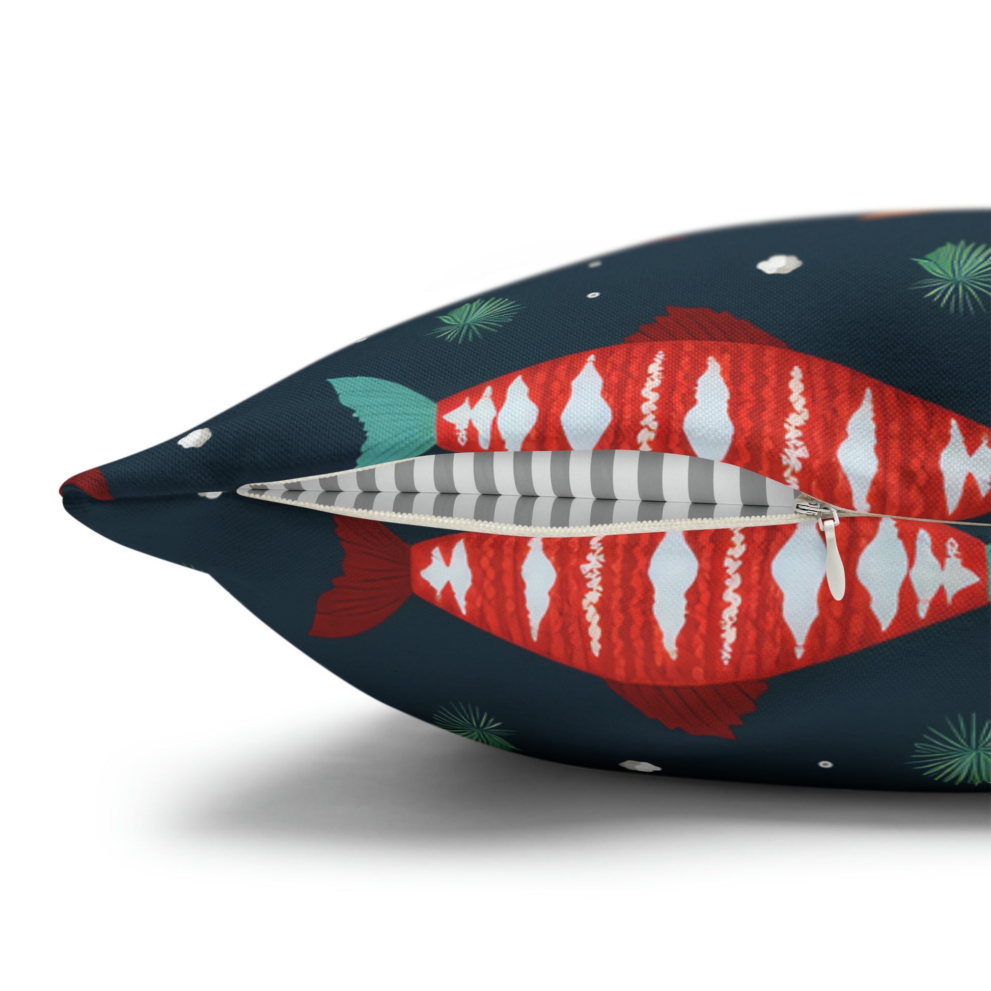 Marine Life Pillowcase, Fish Print Underwater Ocean Blue Pillow Cover Coastal Décor    - HolidayShoppingFinds