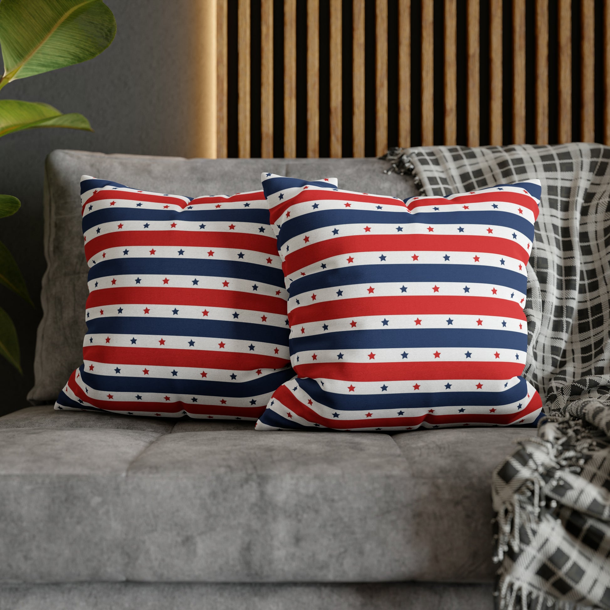 Patriotic Pillowcase, Stars &  Stripes American Flag Accent Pillow Cover, Veterans 4th of July Memorial Day Home Decor    - HolidayShoppingFinds