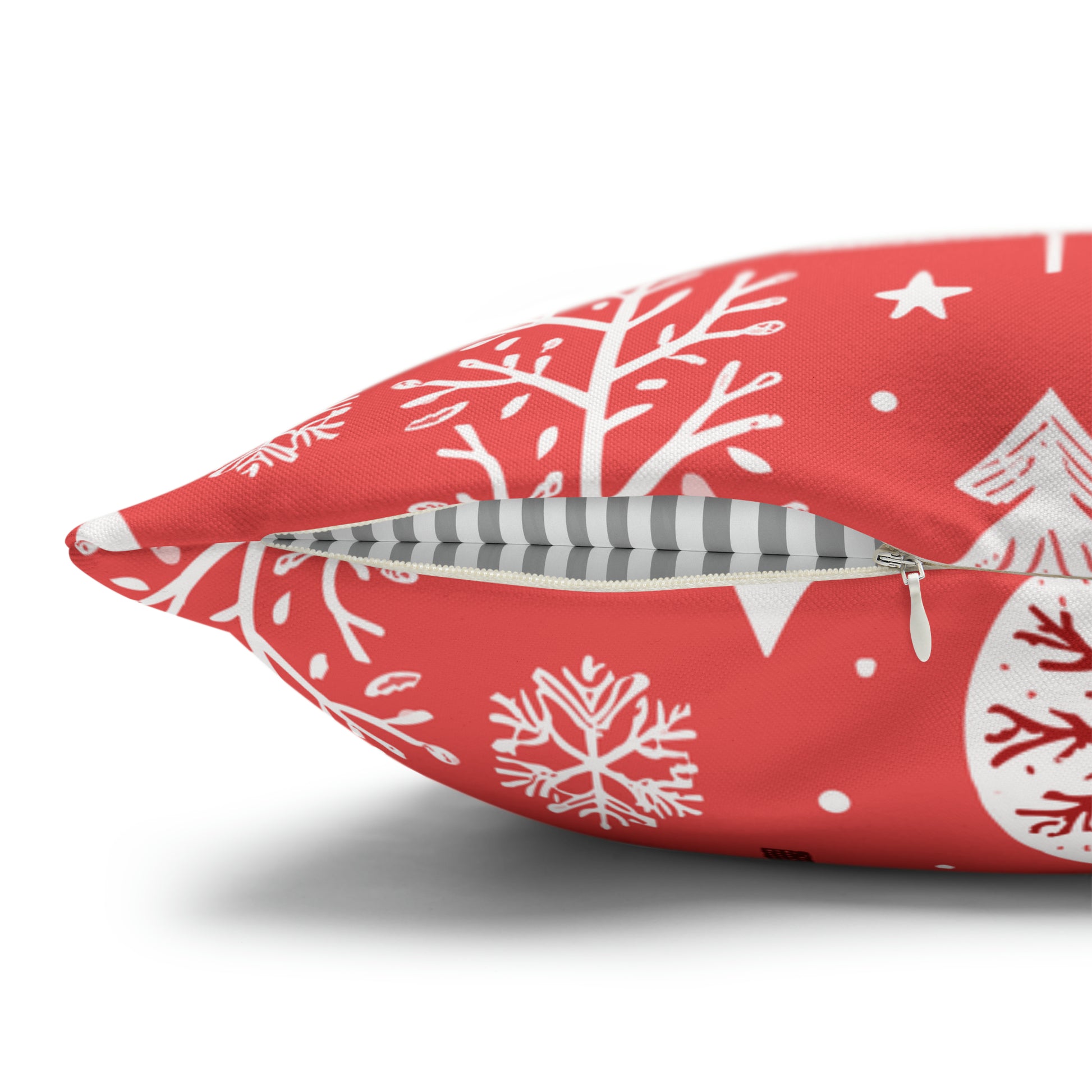 Red Holiday Pillowcase, Winter Pillow Case with Deers, Christmas Trees & Snowflakes, Holiday Gift    - HolidayShoppingFinds