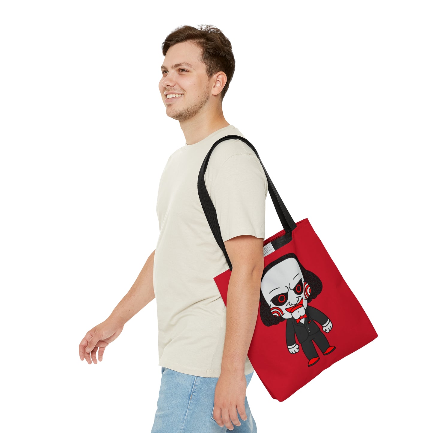 Saw Jigsaw Tote Bag, Halloween Horror Movie Fan Red Bag, Choose Wisely, Trick ot Treat Bag    - HolidayShoppingFinds