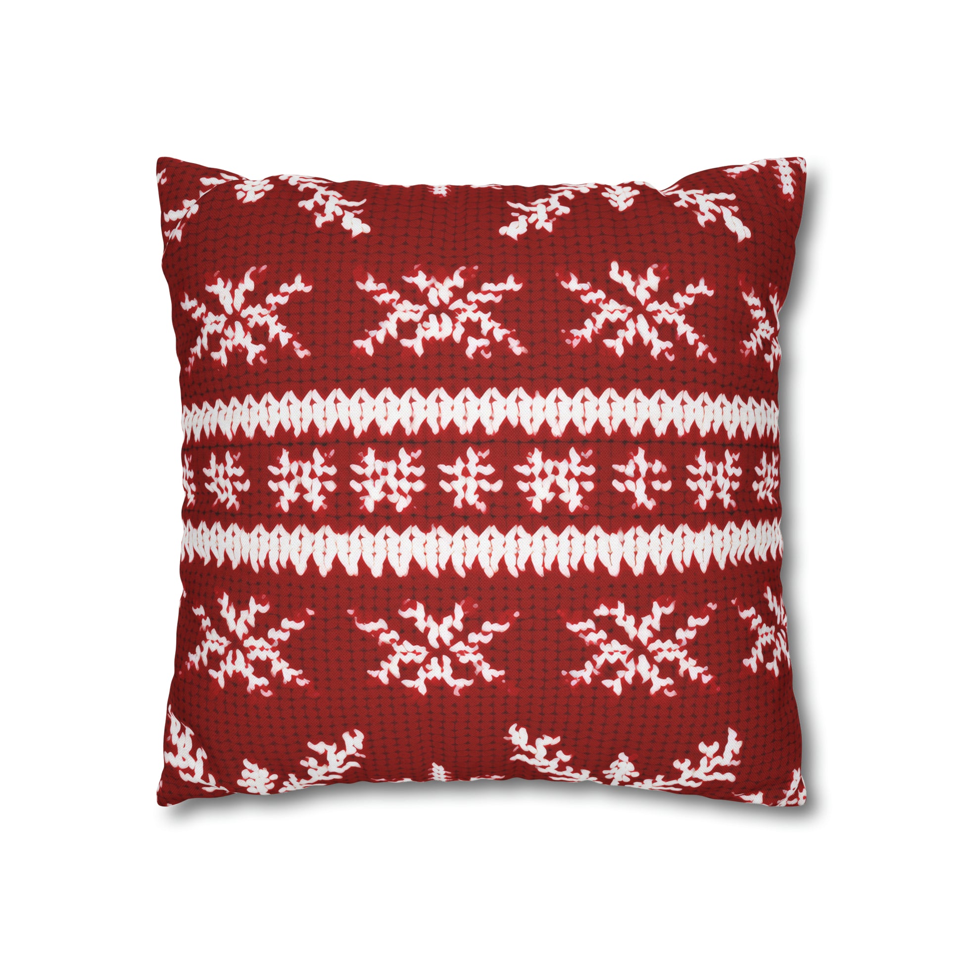 Scandinavian Holiday Pattern Red Square Pillow Case, Christmas Pillow Throw, Holiday Gift    - HolidayShoppingFinds