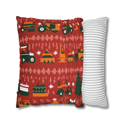 Construction Trucks Pillowcase, Kids Tractors Farm Pillow Red Pillow Cover    - HolidayShoppingFinds