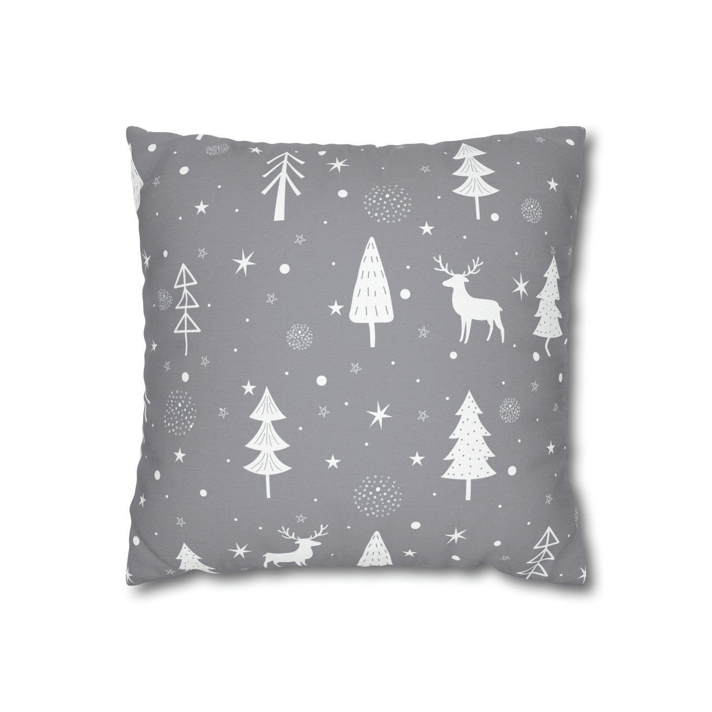 Reindeer Winter Wonderland Pillowcase Gray Holiday Pillow Christmas Gift (A), Holiday Gift    - HolidayShoppingFinds