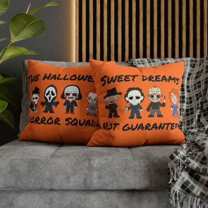 Halloween Horror Movie Characters Pillowcase, Halloween Killers Villains Orange Pillow, Horror Movie Fan Gift Pillow Cover 20" × 20"   - HolidayShoppingFinds