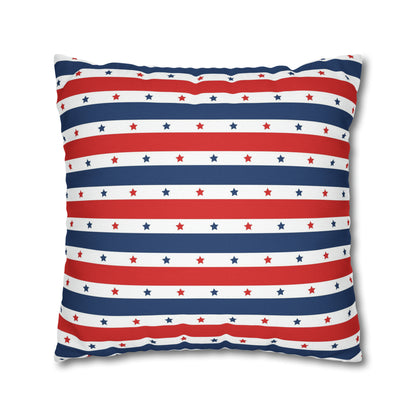 Patriotic Pillowcase, Stars &  Stripes American Flag Accent Pillow Cover, Veterans 4th of July Memorial Day Home Decor    - HolidayShoppingFinds