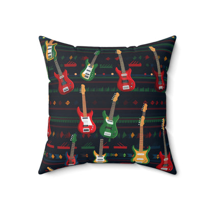 Rockstar Electric Guitar Pillow, Guitarist Gift, Music Lover Pillow (Insert Incl.) Black Blanket    - HolidayShoppingFinds