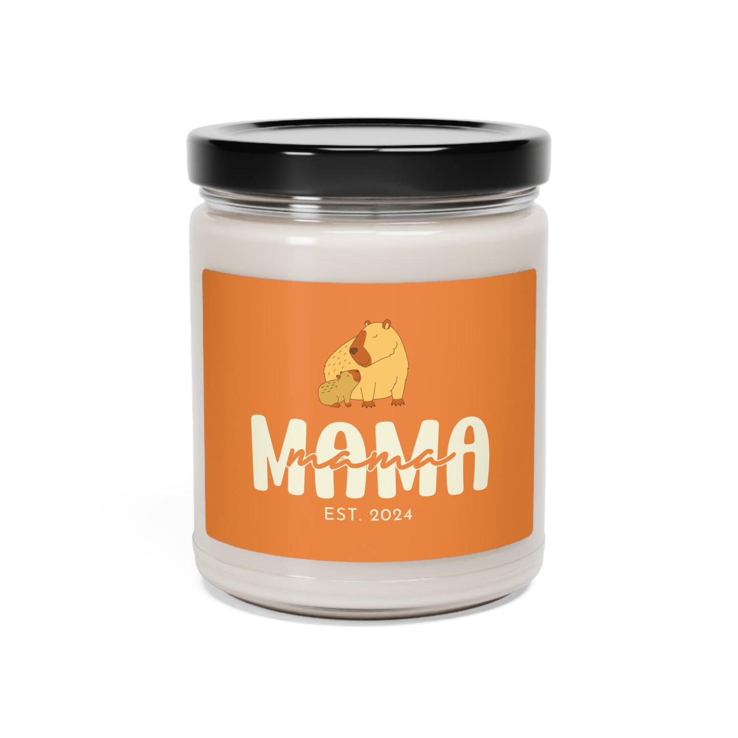 Personalized MAMA Capybara Candle Gift for Mom Mother Orange 100% Vegan Soy Wax Candle Eco-Friendly Long-Lasting Candle Unscented 9oz  - HolidayShoppingFinds