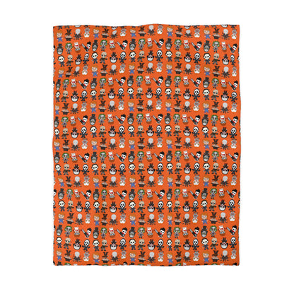 Halloween Killers Duvet Cover, Horror Movie Villains Orange Twin/TwinXL/Queen/King Duvet    - HolidayShoppingFinds