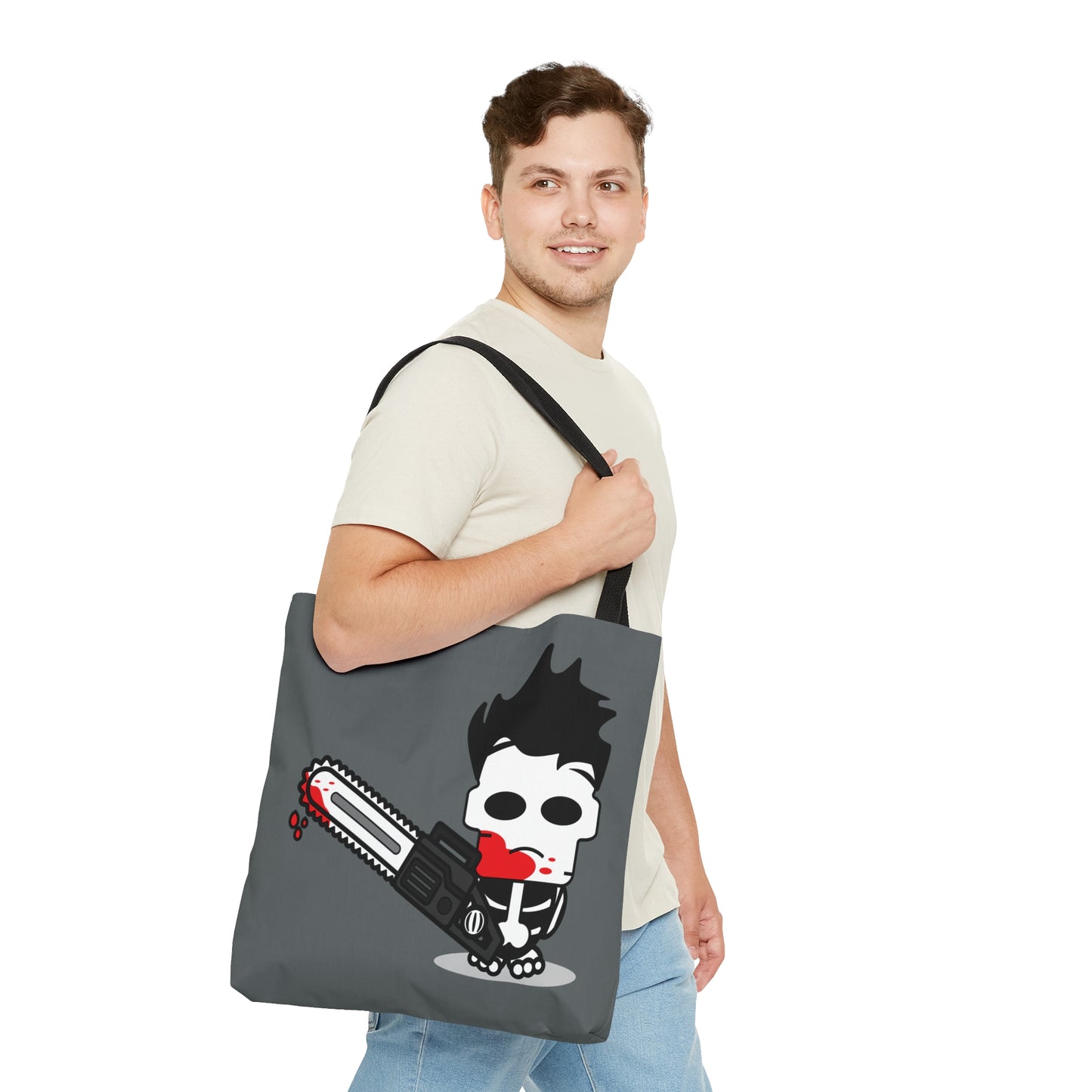 Leatherface Tote Bag, Texas Chainsaw Massacre Handbag, Halloween Trick or Treat Gray Bag    - HolidayShoppingFinds