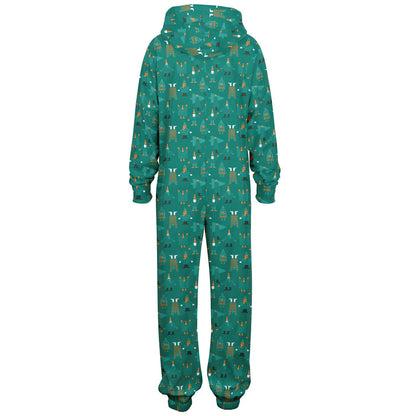 Green Holiday Jumpsuit Adult Onesie Gender-Neutral Athletic PJs    - HolidayShoppingFinds