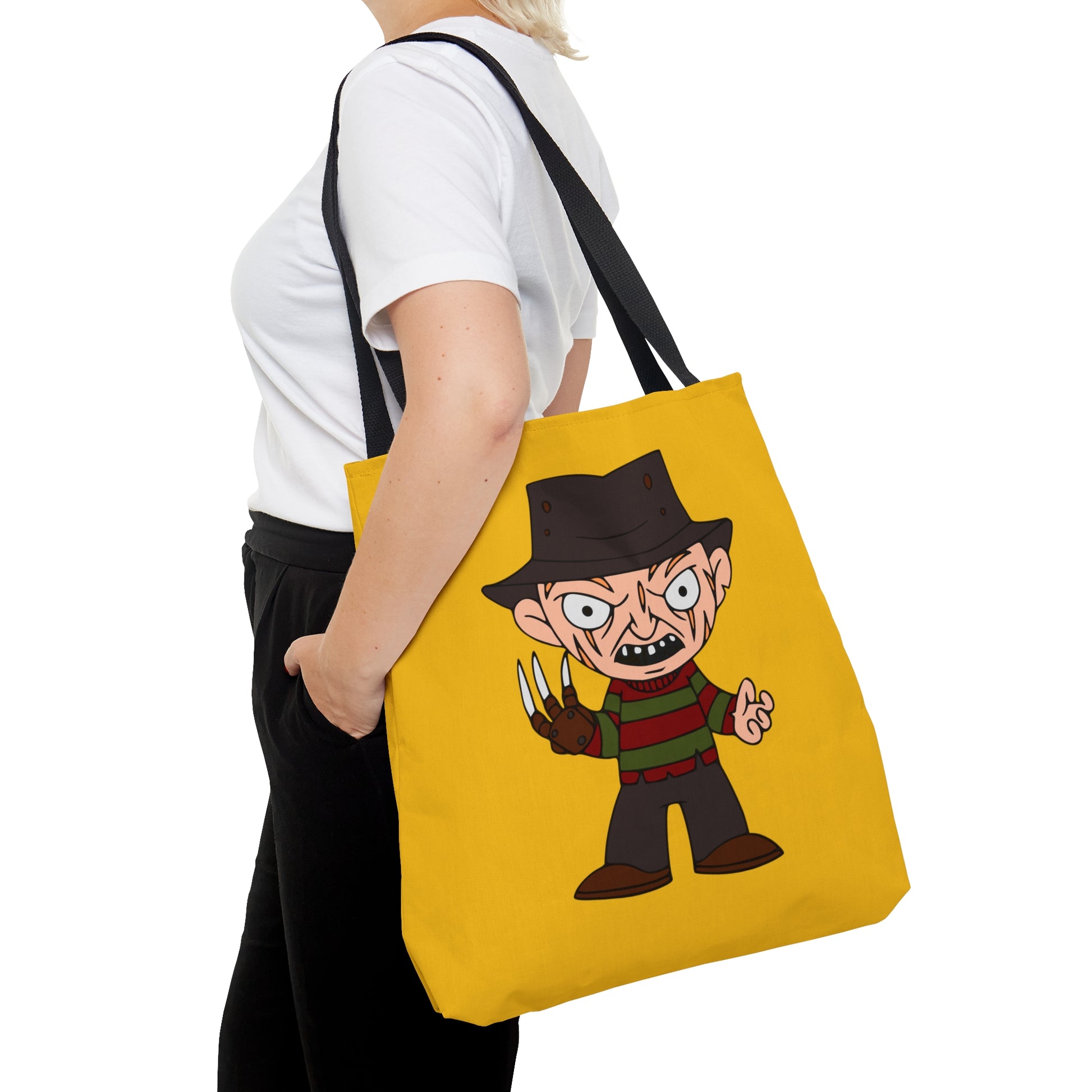 Nightmare on Elm Street Freddy Tote Bag, Halloween Handbag Yellow, Horror Movie Fan Gift, Trick or Treat Bag    - HolidayShoppingFinds