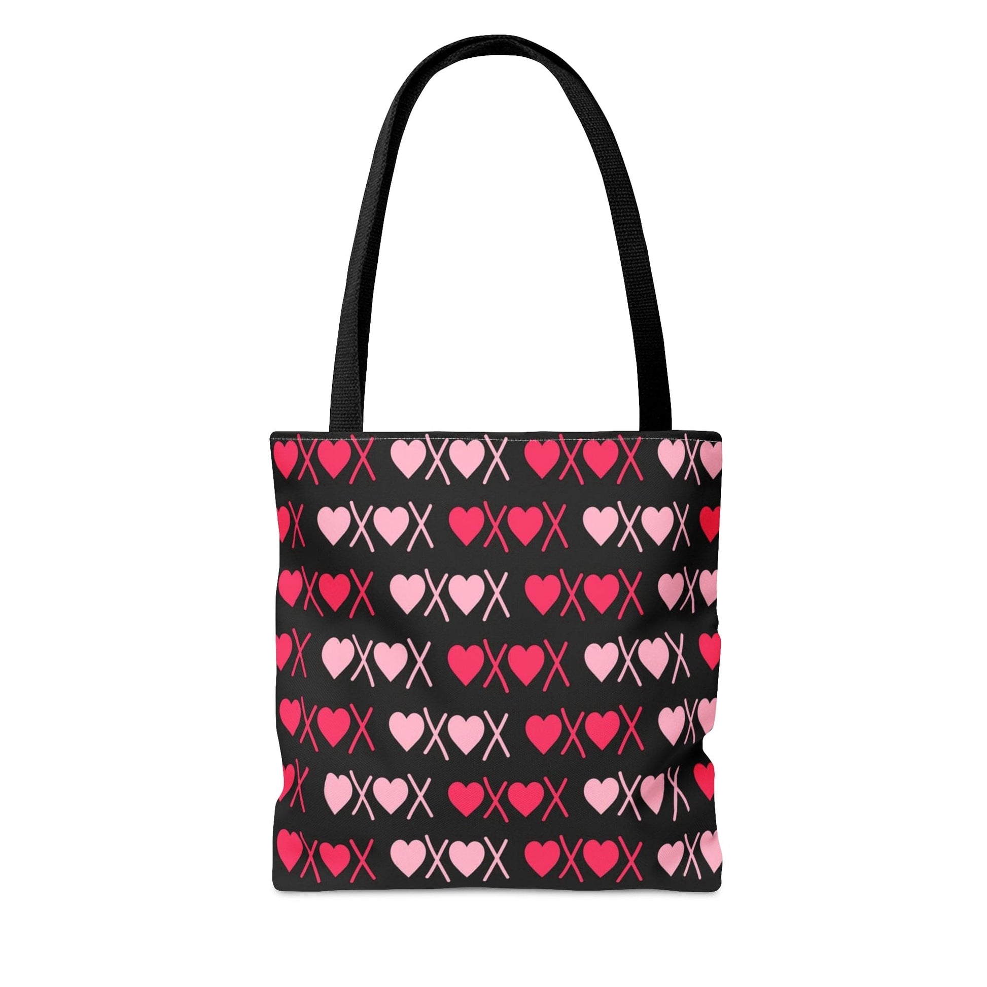 XOXO Pink Hearts Pattern Black Tote Bag - Valentine's Gift    - HolidayShoppingFinds