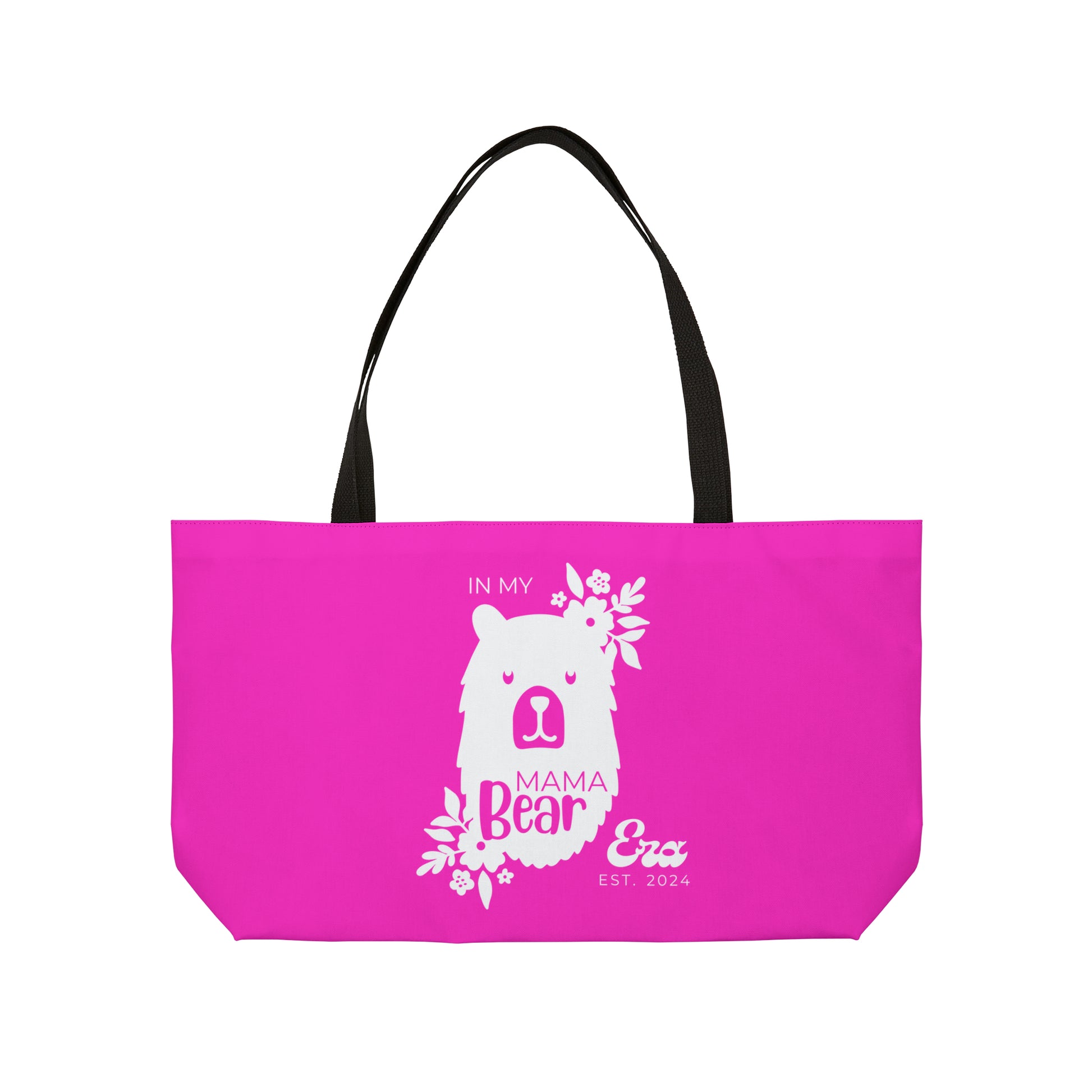 Personalized In My Mama Bear Era Weekender Tote Bag Pink, Gift for Mom 24" × 13"   - HolidayShoppingFinds