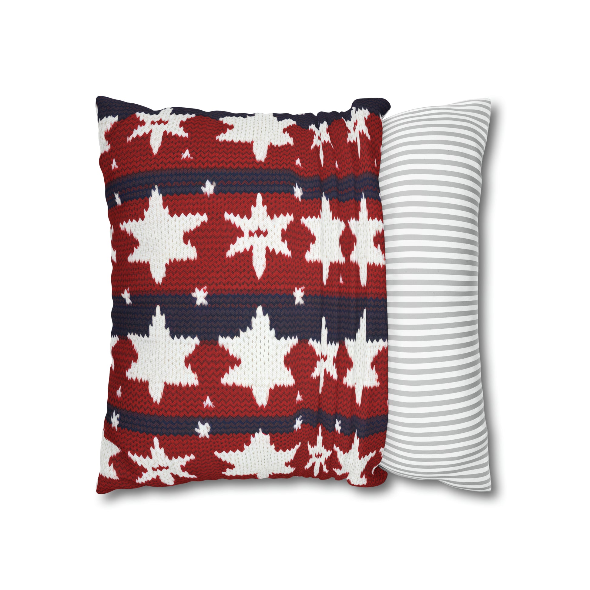 Patriotic Pillowcase American Flag Accent Square Pillow USA Red White & Blue Veterans 4th of July Memorial Day Home Decor    - HolidayShoppingFinds