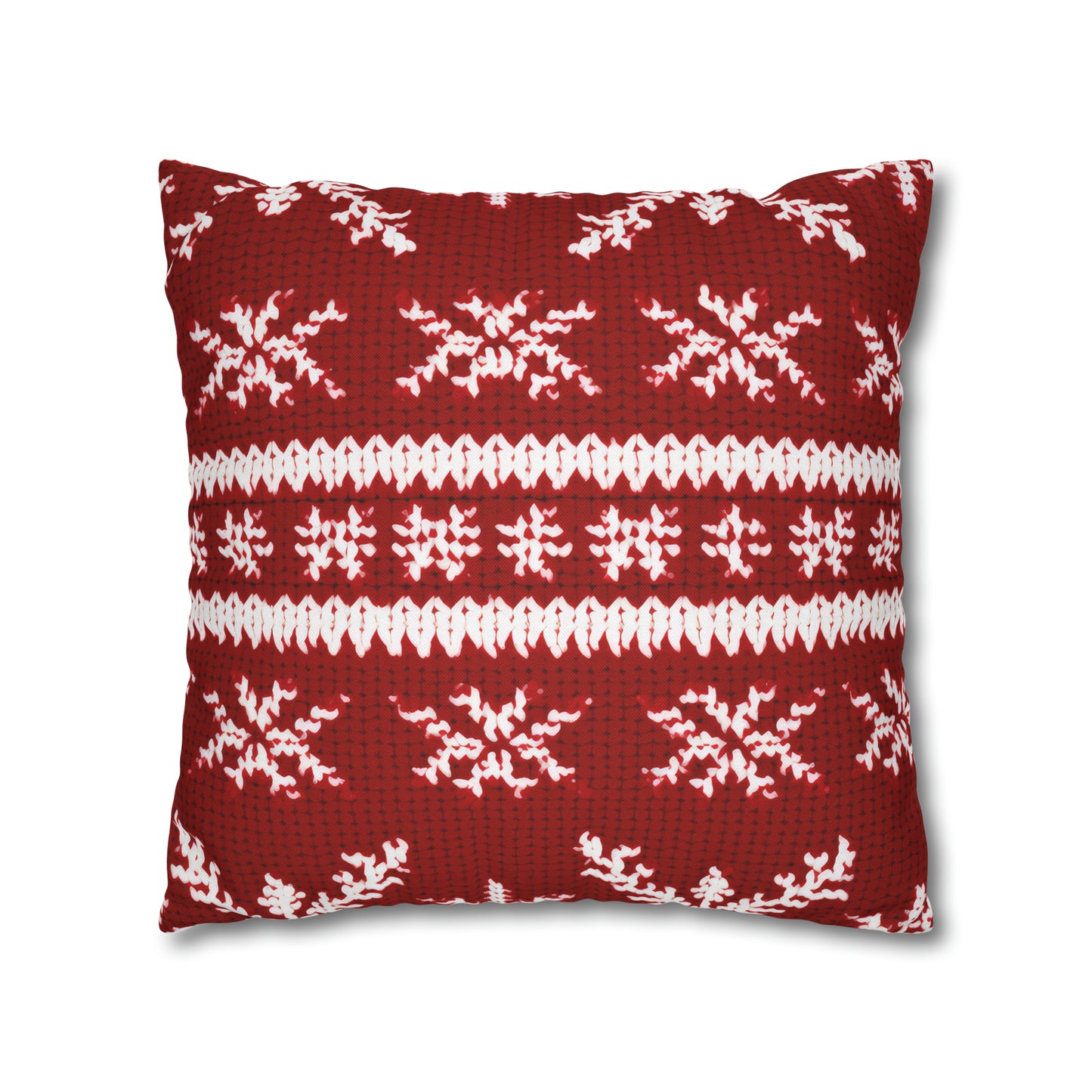 Scandinavian Holiday Pattern Red Square Pillow Case, Christmas Pillow Throw, Holiday Gift    - HolidayShoppingFinds