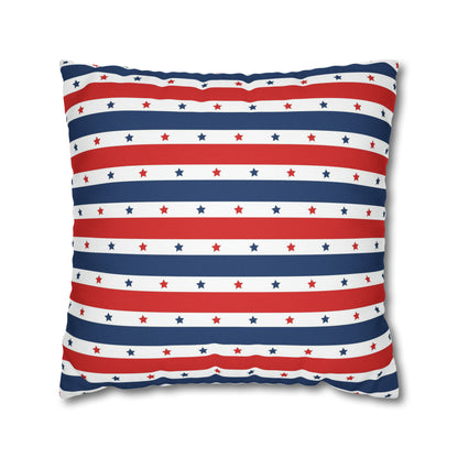 Patriotic Pillowcase, Stars &  Stripes American Flag Accent Pillow Cover, Veterans 4th of July Memorial Day Home Decor    - HolidayShoppingFinds