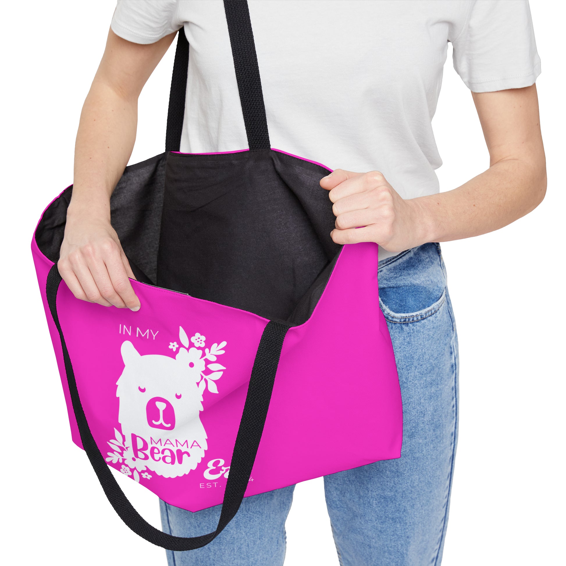 Personalized In My Mama Bear Era Weekender Tote Bag Pink, Gift for Mom    - HolidayShoppingFinds