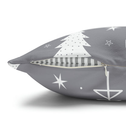 Reindeer Winter Wonderland Pillowcase Gray Holiday Pillow Christmas Gift (A), Holiday Gift    - HolidayShoppingFinds