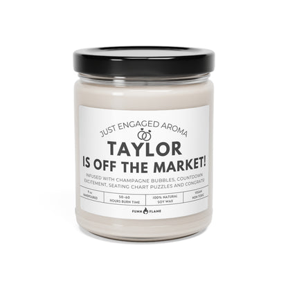 Off The Market Candle Funny Bachelor Bachelorette Party Bridal Gift (W) 100% Vegan Soy Wax Candle Eco-Friendly Long-Lasting Candle Cinnamon Vanilla 9oz  - HolidayShoppingFinds