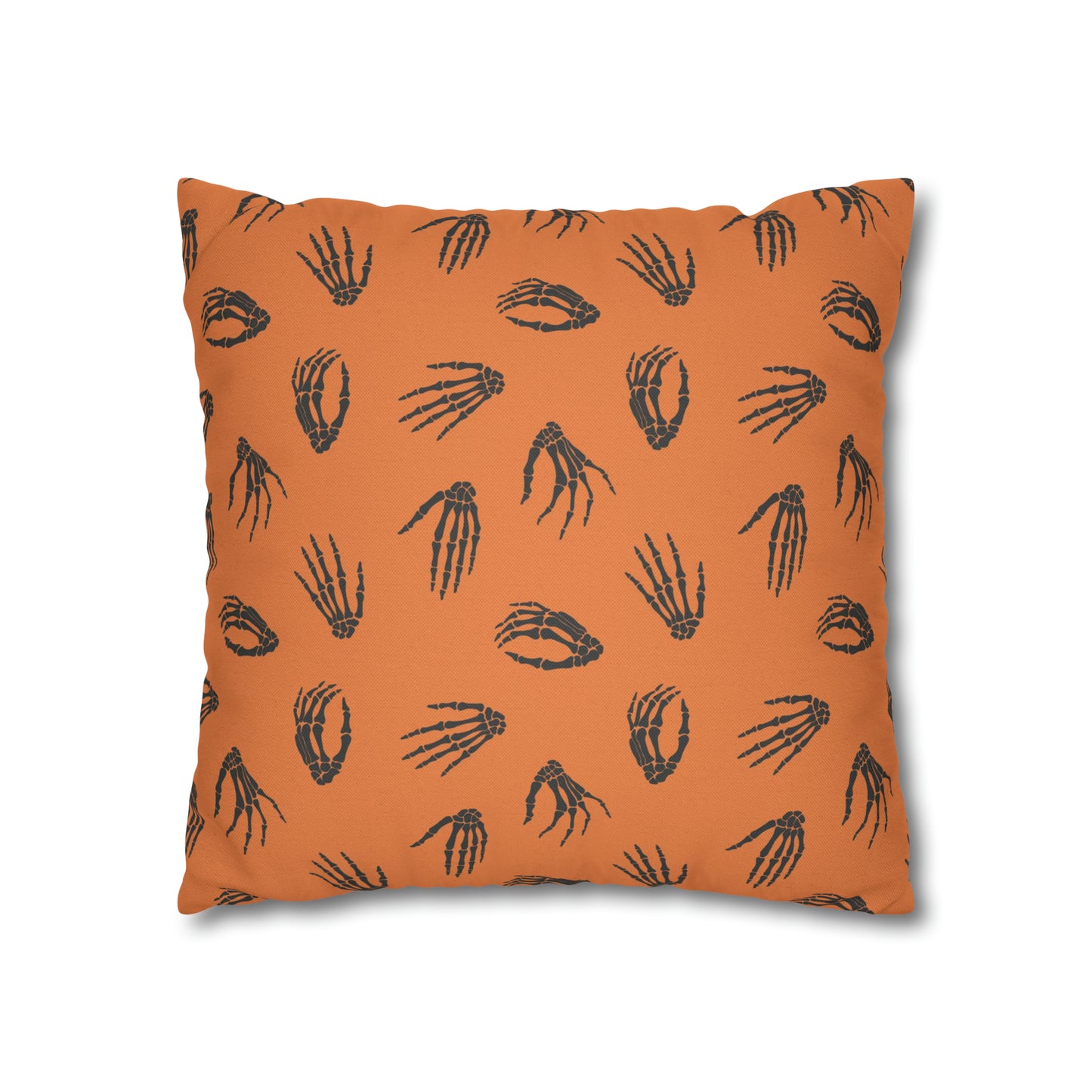 Skeleton Hands Pillowcase Halloween Orange Pillow Spooky Accent Pillow    - HolidayShoppingFinds