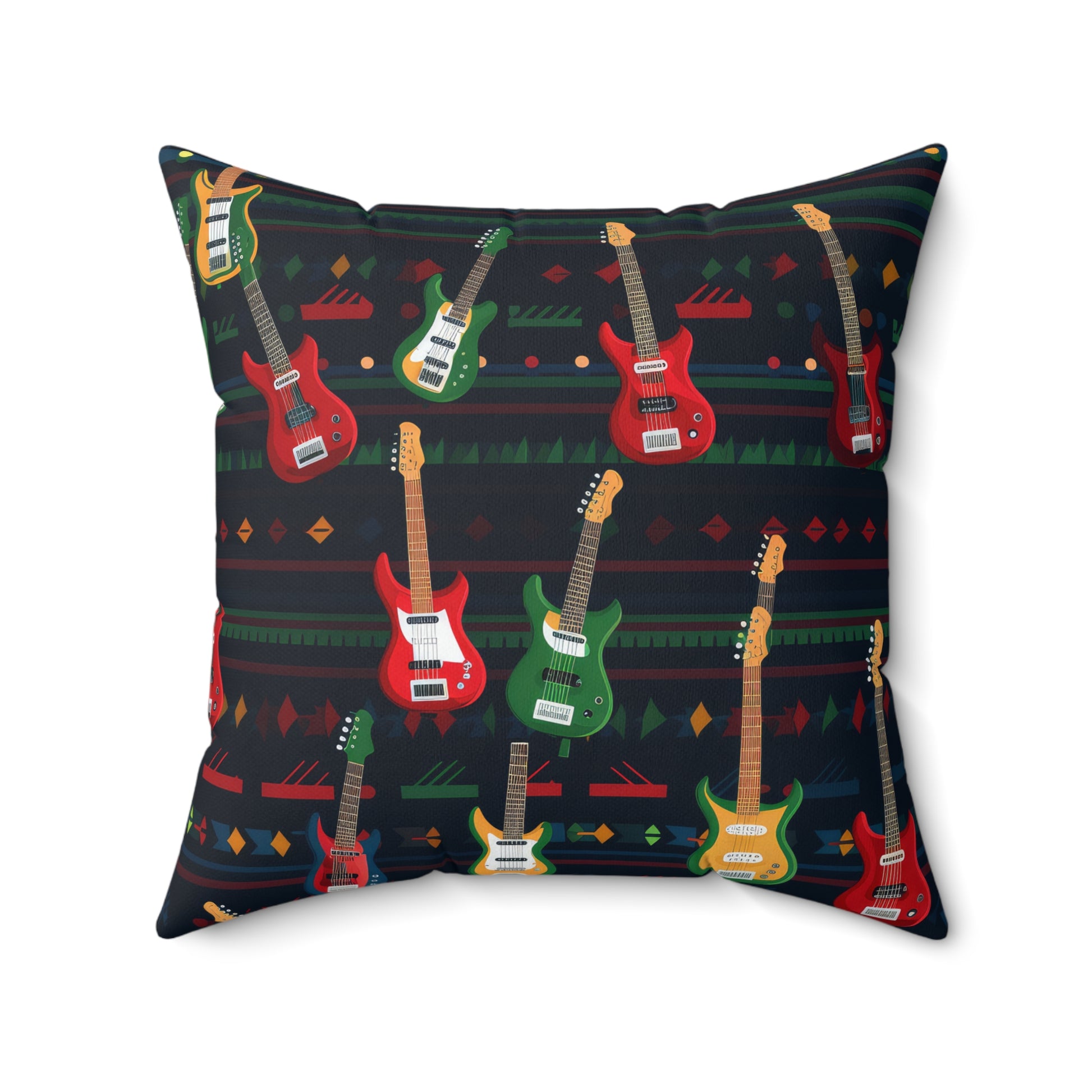 Rockstar Electric Guitar Pillow, Guitarist Gift, Music Lover Pillow (Insert Incl.) Black Blanket    - HolidayShoppingFinds