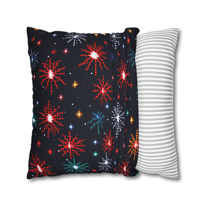 Fireworks Pillowcover, Festive Fireworks Decor Pillow, New Year Fourth of July Celebration Themed Pillow Cover    - HolidayShoppingFinds