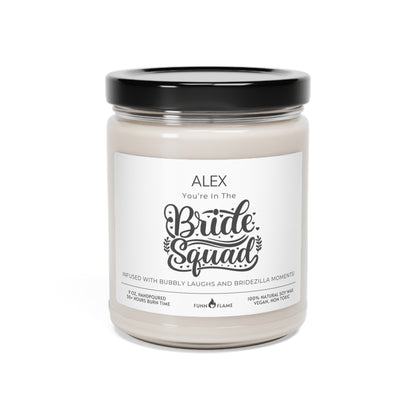 Personalized Bridesmaid Proposal Candle Gift, Bride Squad Gift (B) Bridal Party Gift, Besties, Candle Gift 100% Vegan Eco-Friendly Coconut Cream + Cardamom 9oz  - HolidayShoppingFinds