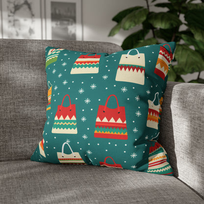 Holiday Shopaholic Gift Pillowcase, Add to Cart Pillow Case, Holiday Shopping Pillow Cover, Holiday Gift 20" × 20"   - HolidayShoppingFinds