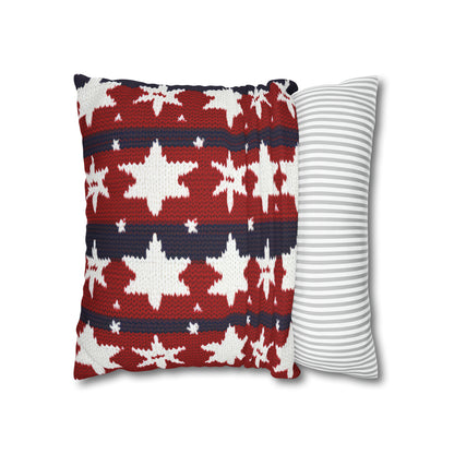 Patriotic Pillowcase American Flag Accent Square Pillow USA Red White & Blue Veterans 4th of July Memorial Day Home Decor    - HolidayShoppingFinds