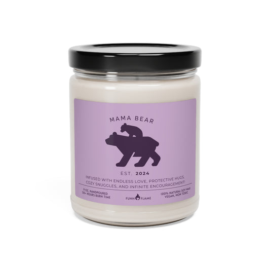 Mama Bear Candle, Personalized Gift For Mom, Scented Candle Lavender, 100% Vegan Soy Wax Candle Eco-Friendly Long-Lasting Candle Clean Cotton 9oz  - HolidayShoppingFinds