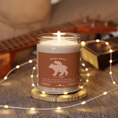 Mama Bear Candle, Personalized Gift For Mom, Scented Candle Brown, 100% Vegan Soy Wax Candle Eco-Friendly Long-Lasting Candle    - HolidayShoppingFinds