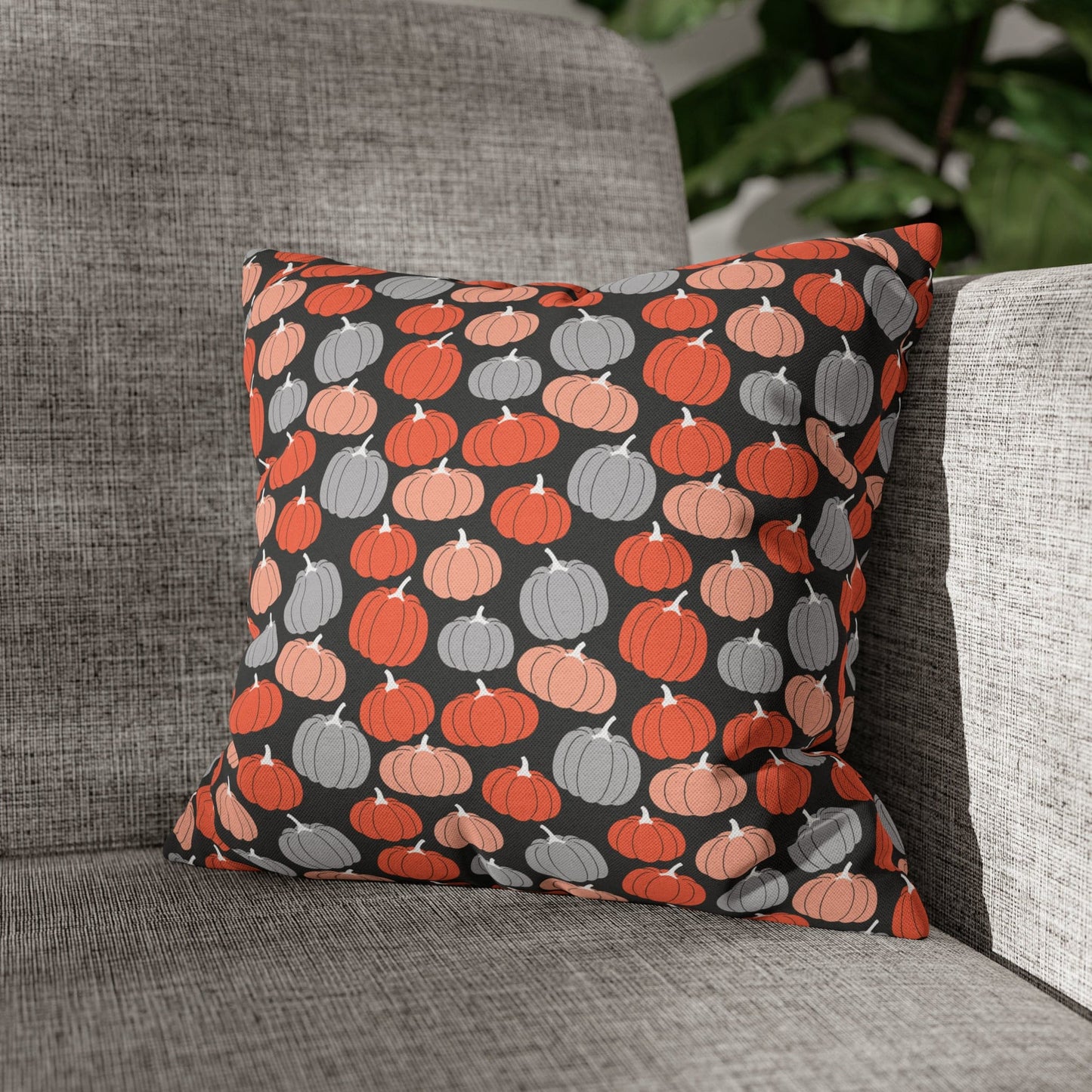 Pumpkins Square Pillow Case Throw Cover, Fall Accent Pillow 14" × 14"   - HolidayShoppingFinds