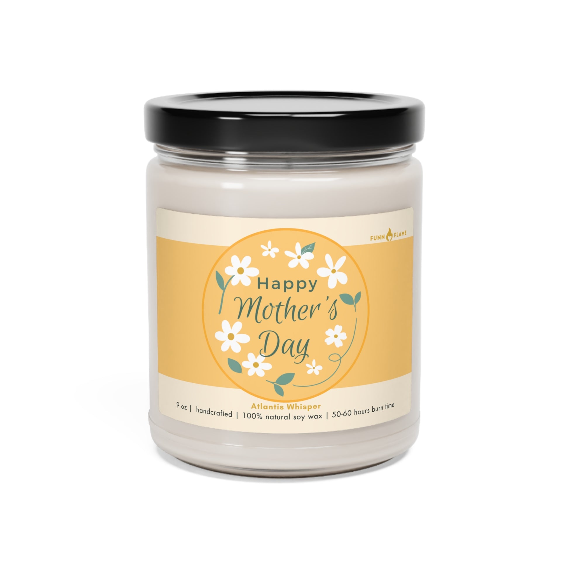 Happy Mother's Day Candle, Gift for Mom, 100% Vegan Soy Wax Scented Candle, Eco-Friendly Candle Atlantis Whisper 9oz  - HolidayShoppingFinds