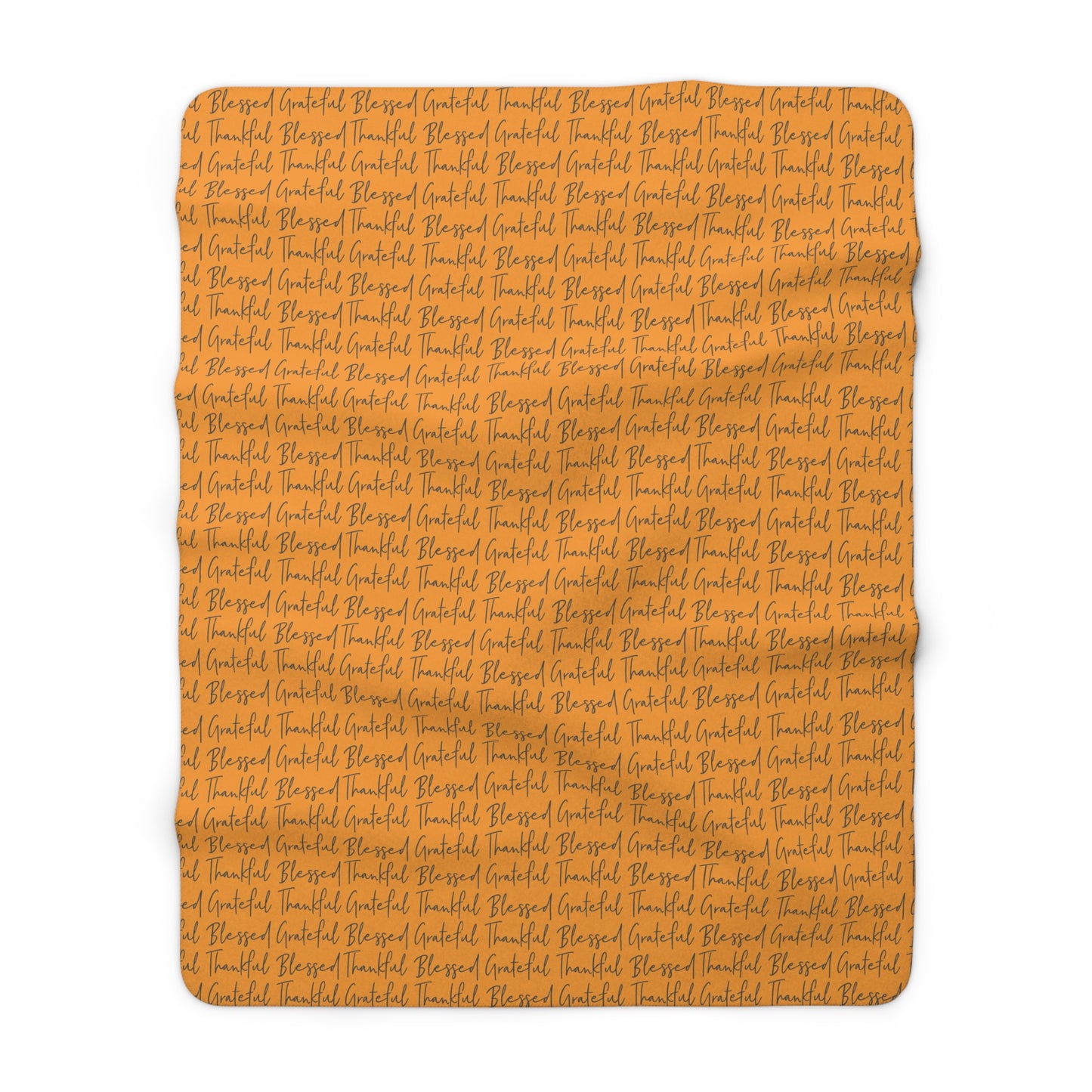 Thankful Blessed Grateful Sherpa Fleece Blanket, Fall Throw Blanket    - HolidayShoppingFinds