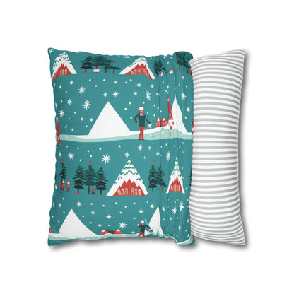 Winter Wonderland Pillowcase Holiday Cabin Snowy Mountain Pillow Décor, Holiday Gift    - HolidayShoppingFinds