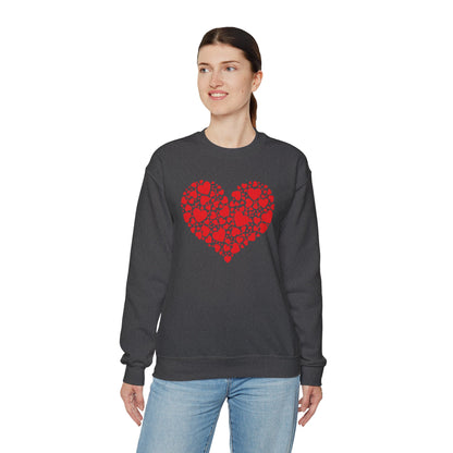 Double Heart Valentines Day Sweatshirt, Heart Sweatshirt Womens Mens    - HolidayShoppingFinds