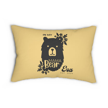 Personalized In My Mama Bear Era Lumbar Pillow Buttery Yellow, Gift for Mom    - HolidayShoppingFinds