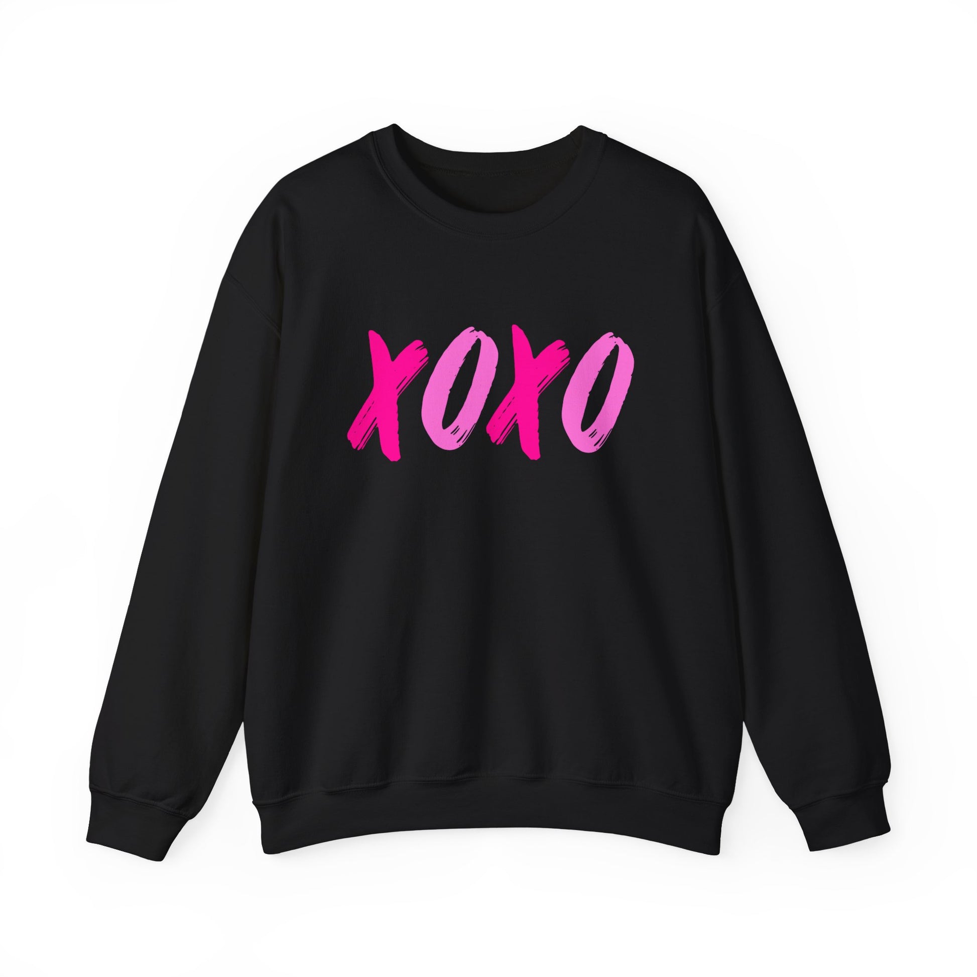 XOXO Valentine's Sweatshirt, Hug & Kisses Valentines Day Sweatershirt S Black  - HolidayShoppingFinds