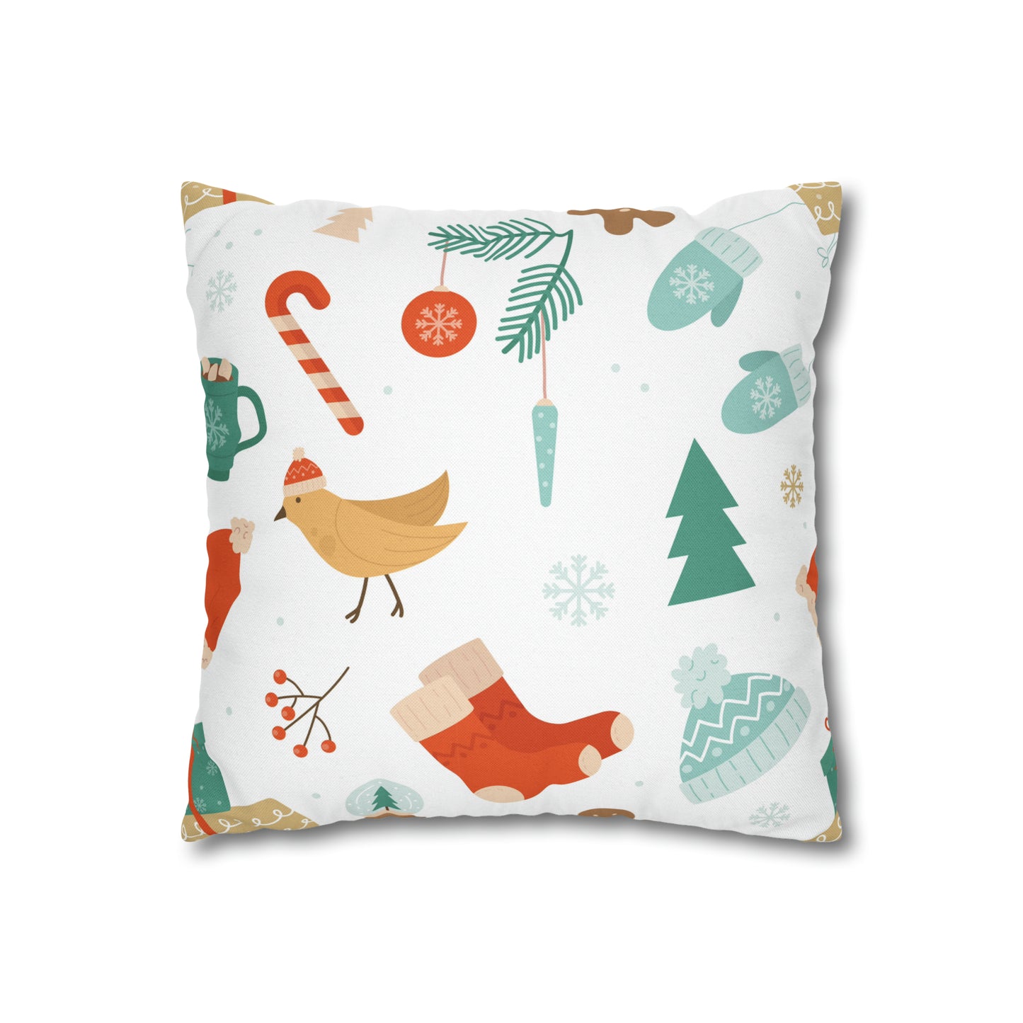 Holiday Charm Christmas Trees, Gifts & Ornaments Square Pillow Case Throw, Holiday Gift    - HolidayShoppingFinds